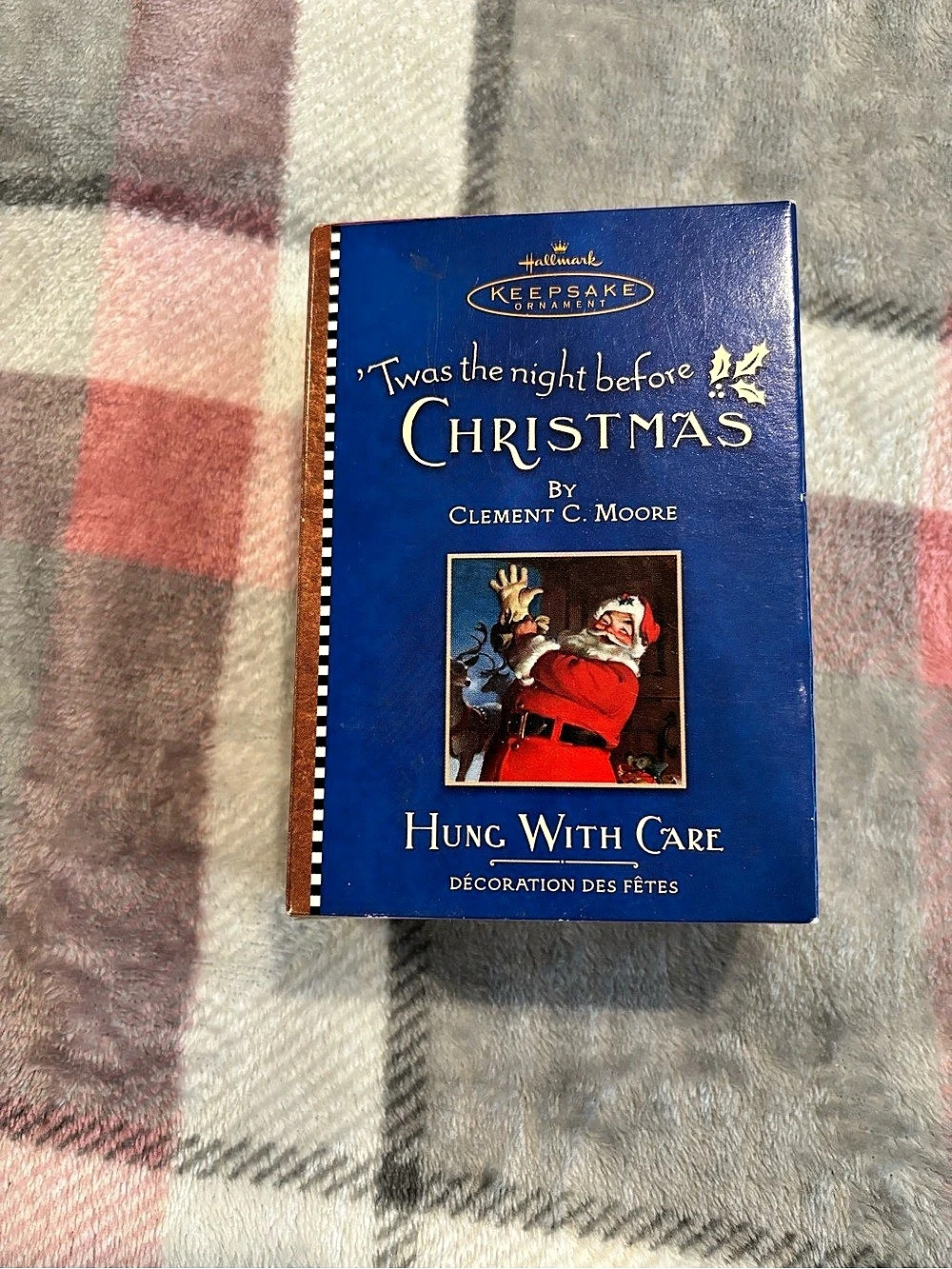 Hallmark Hung with Care Christmas Stocking Ornament Red & Green